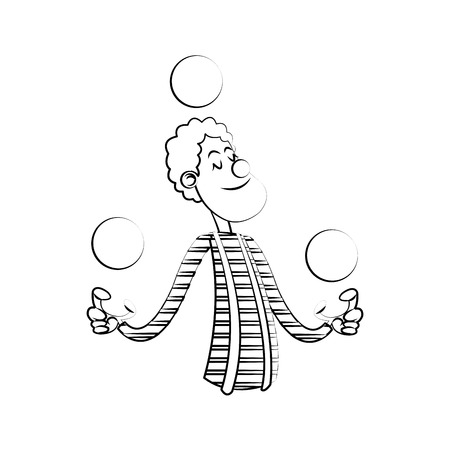 Circus clown icon. Carnival fair entertainment and performance theme. Isolated design. Vector illustrationのイラスト素材