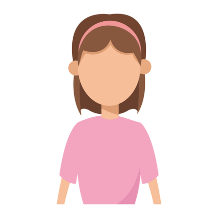 Woman icon. Girl female avatar person and people theme. Isolated design. Vector illustrationのイラスト素材