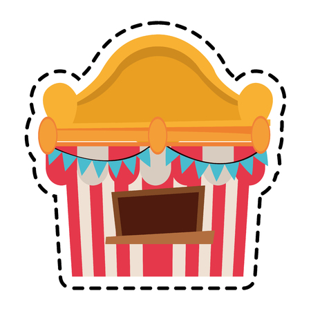 Tent icon. Carnival fair circus entertainment and festival theme. Isolated design. Vector illustrationのイラスト素材