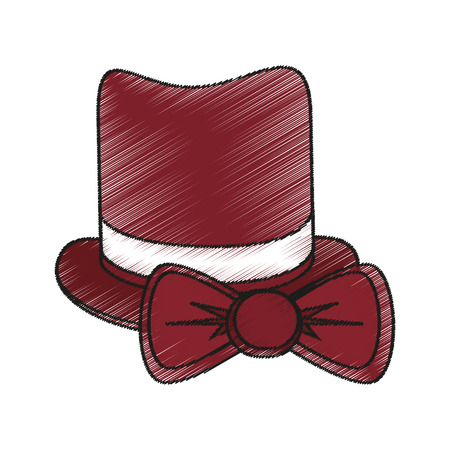 Hat and bowtie icon. Hipster style vintage retro fashion and culture theme. Isolated design. Vector illustrationのイラスト素材
