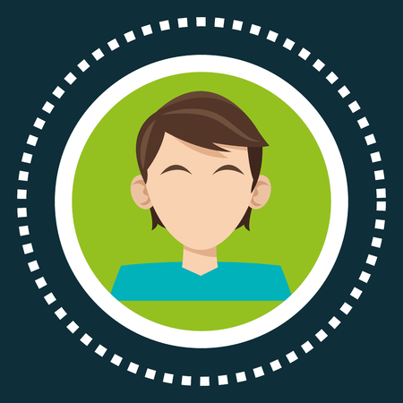 character young man blue tshirt social media vector illustration eps 10のイラスト素材