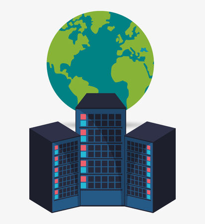 data center hardware process globe vector illustration eps 10のイラスト素材