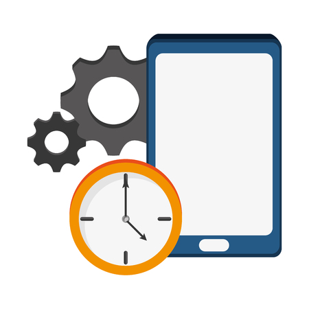 smartphone clock gear technology vector illustration eps 10のイラスト素材
