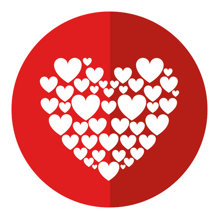 red hearts love shadow vector illustrationのイラスト素材