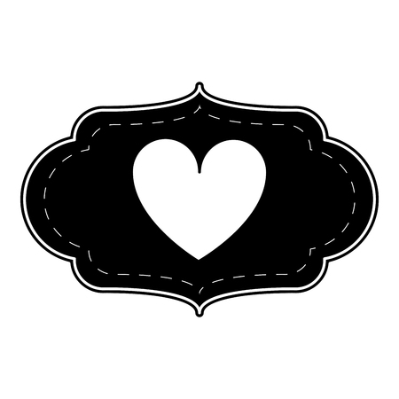 silhouette card love heart ornament vector illustration eps 10のイラスト素材