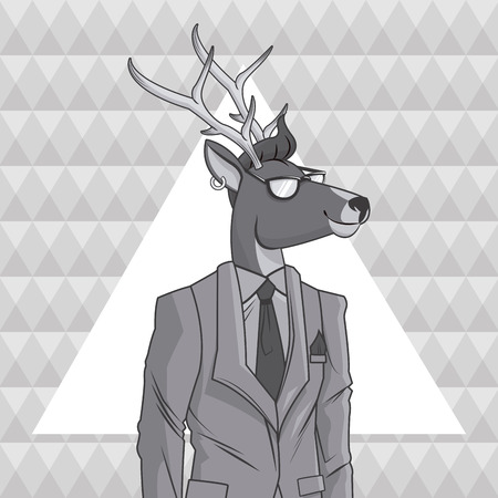 deer animal hipster style triangule background vector illustration eps 10のイラスト素材