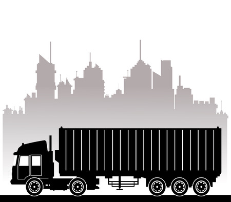silhouette truck urban background vector illustration eps 10のイラスト素材
