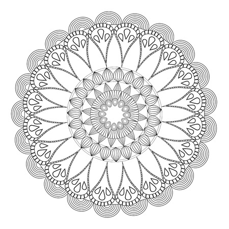 mandala bohemic element outline vector illustration eps 10のイラスト素材