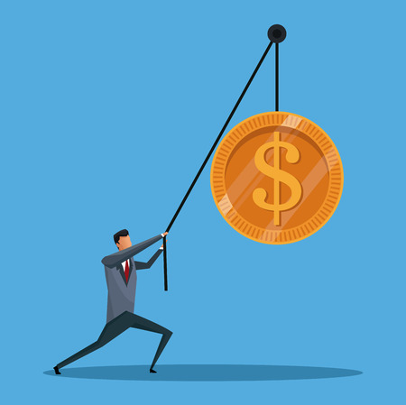 business man conecpt lift coin money vector illustration eps 10のイラスト素材