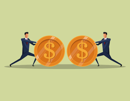 men business concept finance money coins team vector illustration eps 10のイラスト素材