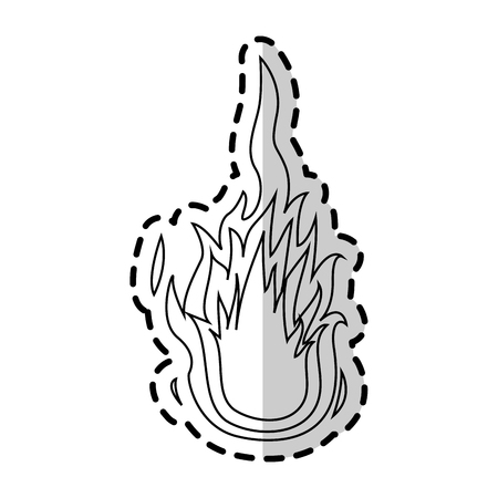 fire flame icon over white background. vector illustrationのイラスト素材