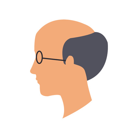 old man face cartoon icon over white background. colorful design. vector illustrationのイラスト素材