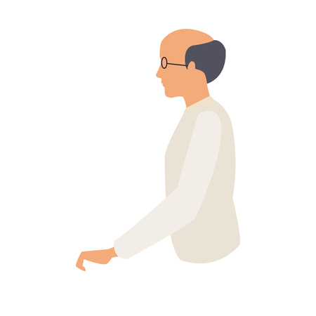 old man cartoon icon over white background. colorful design. vector illustrationのイラスト素材