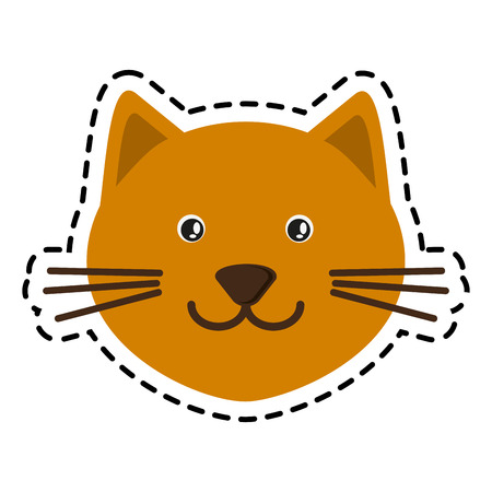 cat animal cartoon icon over white background. colorful design. vector illustrationのイラスト素材