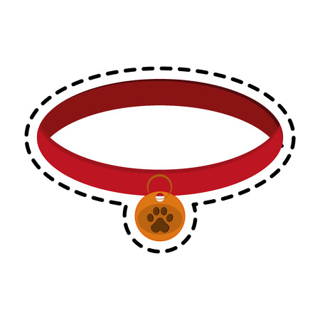 pet collar icon over white background. colorful design. vector illustrationのイラスト素材