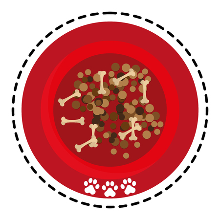 dog food bowl icon over white background. colorful design. vector illustrationのイラスト素材