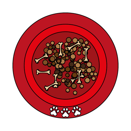 dog food bowl icon over white background. colorful design. vector illustrationのイラスト素材