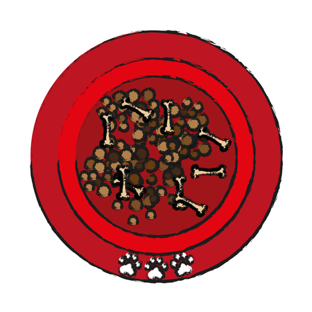dog food bowl icon over white background. colorful design. vector illustrationのイラスト素材