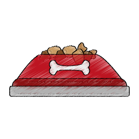 dog food bowl icon over white background. pet shop concept. colorful design. vector illustrationのイラスト素材