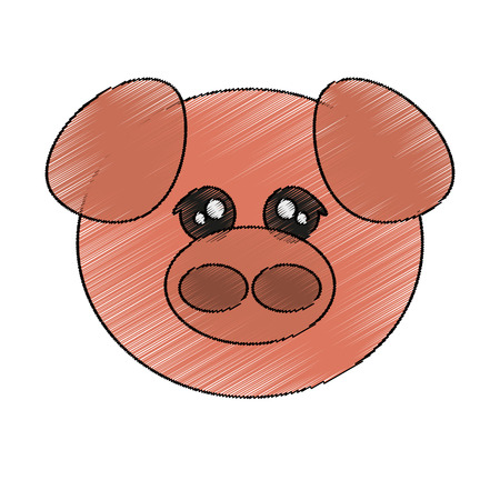 pig animal cartoon icon over white background. colorful design. vector illustrationのイラスト素材