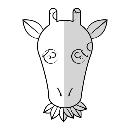 giraffe animal cartoon icon over white background. vector illustrationのイラスト素材