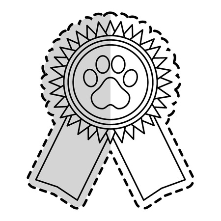 pet competition medal icon over white background. vector illustrationのイラスト素材