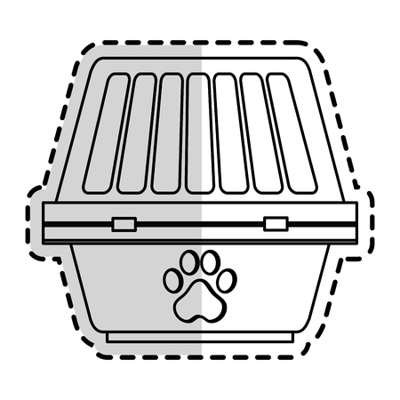 pet carrier icon over white background. pet shop design. vector illustrationのイラスト素材