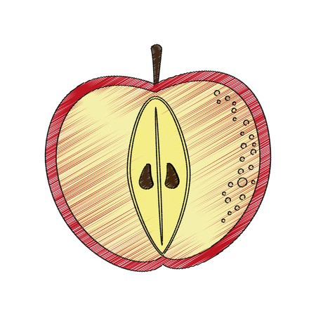 apple fruit icon over white background. colorful design. vector illustrationのイラスト素材