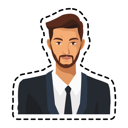businessman wearing executives clothes over white background. colorful design. vector illustrationのイラスト素材