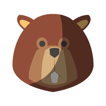 beaver cartoon  icon over white background. colorful design. vector illustrationのイラスト素材