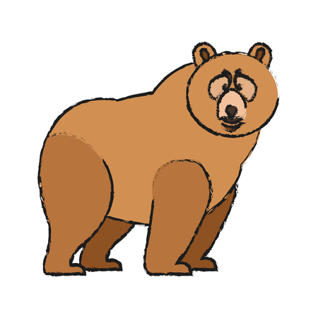 bear cartoon icon over white background. colorful design. vector illustrationのイラスト素材