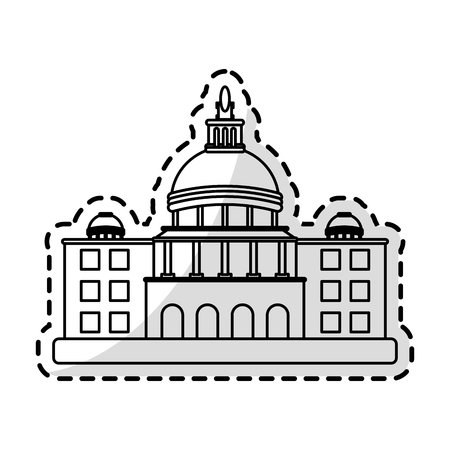 city building icon over white background. vector illustrationのイラスト素材