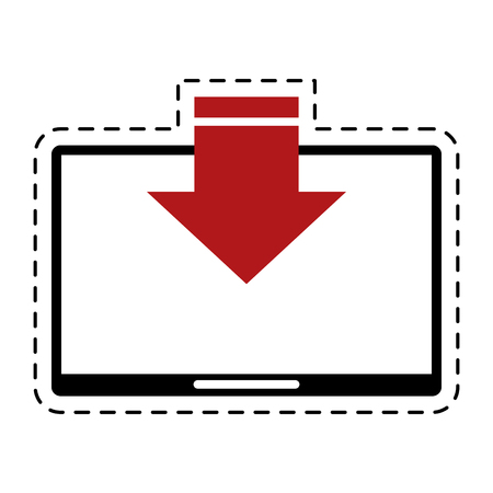 tablet device download connect communication cut line vector illustration eps 10のイラスト素材