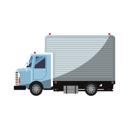 cargo truck icon over white background. colorful design. vector illustrationのイラスト素材