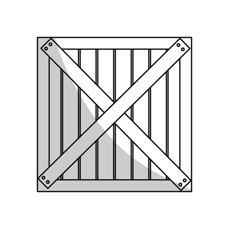 wooden box icon over white background. vector illustrationのイラスト素材