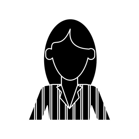 silhouette woman with elegant business suit stripe vector illustrationのイラスト素材