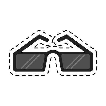 sunglasses accessory fashion cutting line vector illustrationのイラスト素材