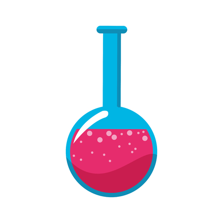 chemical flask with pink potion over white background. colorful design. vector illustrationのイラスト素材