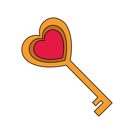 key in heart shape over white background. colorful design. vector illustrationのイラスト素材