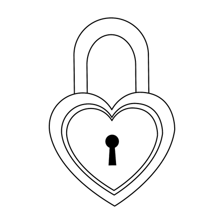 padlock in heart shape over white background. vector illustrationのイラスト素材