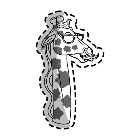 giraffe with hipster style over white background. vector illustrationのイラスト素材