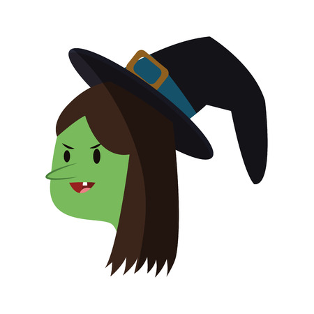 witch cartoon icon over white background. colorful design. vector illustrationのイラスト素材