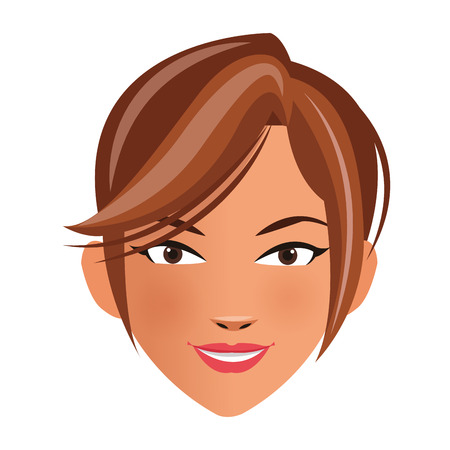 woman cartoon icon over white background. colorful design. vector illustrationのイラスト素材