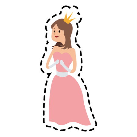 princess cartoon icon over white background. colorful design. vector illustrationのイラスト素材