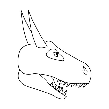 dragon cartoon icon over white background. vector illustrationのイラスト素材