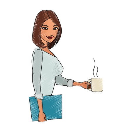 businesswoman cartoon icon over white background. vector illustrationのイラスト素材