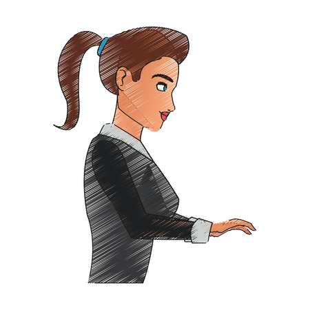 businesswoman cartoon icon over white background. vector illustrationのイラスト素材