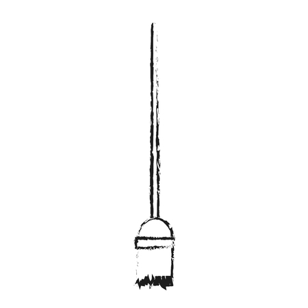 broom icon over white background. vector illustrationのイラスト素材