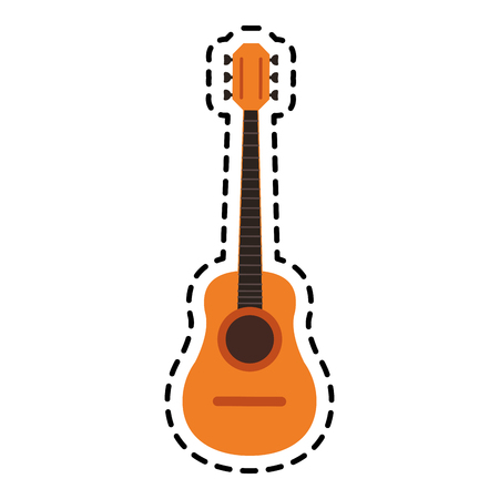 guitar instrument icon over white background. colorful design. vector illustrationのイラスト素材