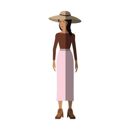 woman wearing casual clothes over white background. colorful design. vector illustrationのイラスト素材